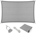 Eden's Decor Straight Flat-Edged Sun Shade Sail Rectangular 13' x 21' Grey by EdensDecorInc