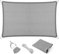 Eden's Decor Straight Flat-Edged Sun Shade Sail Rectangular 5' x 8' Grey by EdensDecorInc