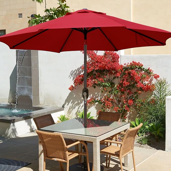 Blissun 9' Outdoor Patio Umbrella, Outdoor Table Umbrella, Yard Umbrella - Image 5