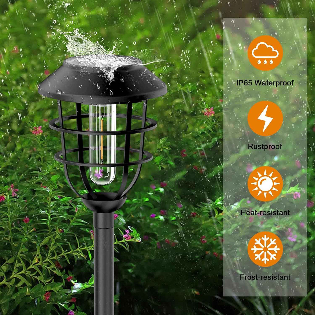 Bright Solar Lights Outdoor, Metal Solar Pathway Lights Outdoor IP65 Waterproof 6 Pack Solar Garden Lights with Auto On Off for Yard, Patio, Walkway, Driveway and Landscape Decoration,Warm White