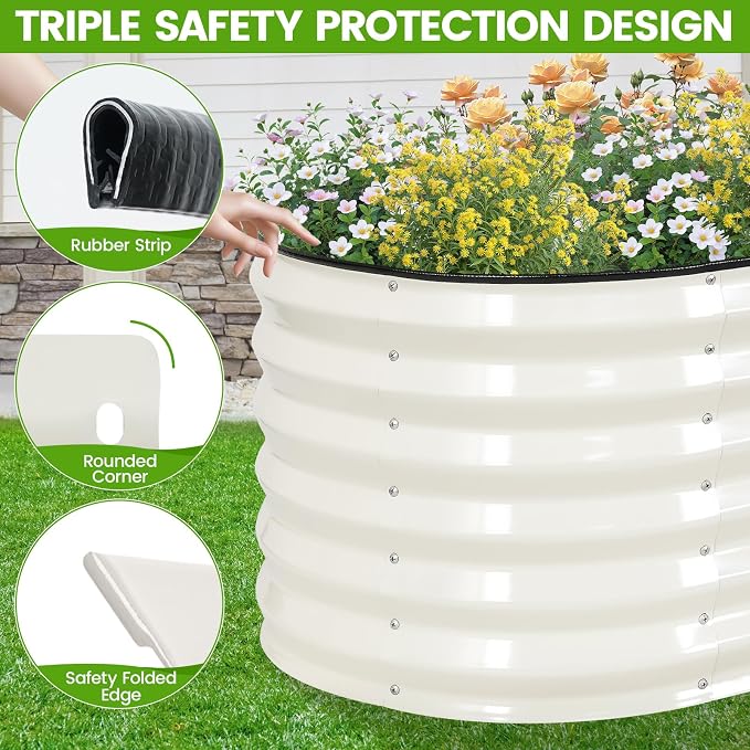 Galvanized Raised Garden Bed Outdoor |17'' Tall Planter Box Outdoor - Image 4