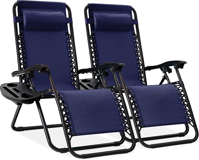 Best Choice Products Set of 2 Adjustable Steel Mesh Zero Gravity Lounge Chair by BestChoiceProducts