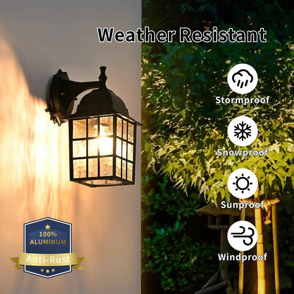 Outdoor Wall Light Fixtures Waterproof Exterior Sconce Lights Anti-Rust Exterior Lighting Fixtures Black Outdoor Wall Lantern for Porch Patio Front Door Garage House