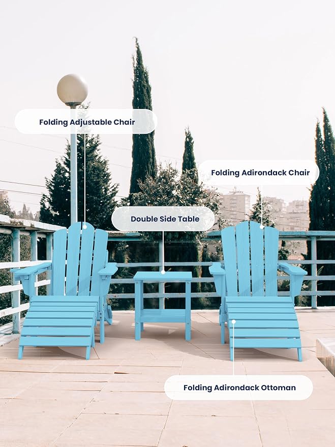 KINGYES Folding Adirondack Ottoman - Image 6