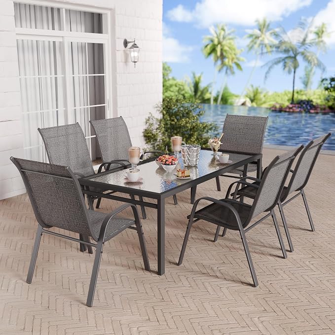 Betterhood Patio Chairs Set of 6, Stackable Outdoor Dining Chairs Set - Image 5