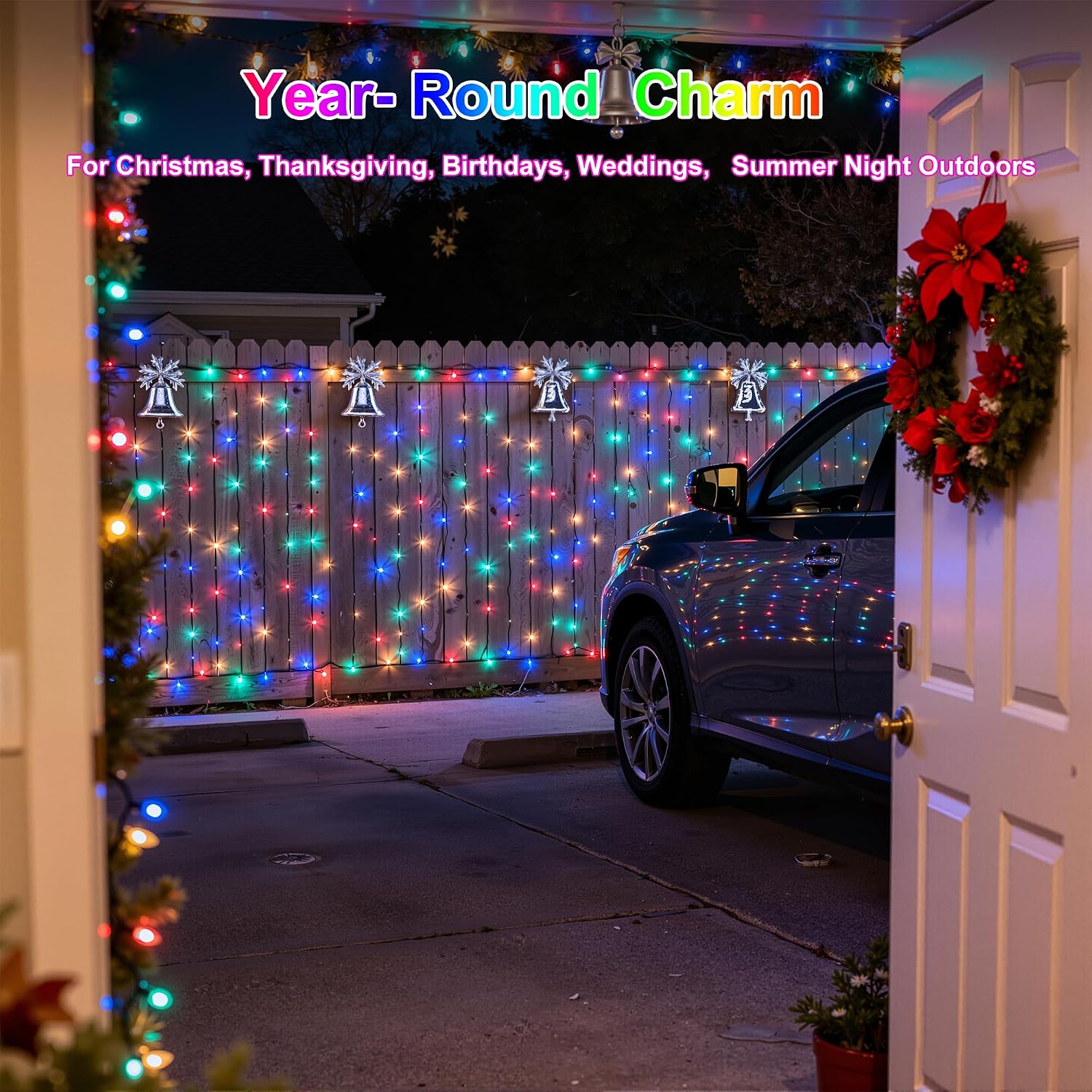 750 LED 240FT Christmas Lights, 12 Modes Christmas String Lights, Plug-In | Multicolor String Lights with Timer, Dimming and Weather-Resistant Construction for Large Trees, Patios, Fences and Porches