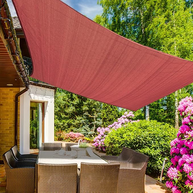 KANAGAWA 9'X10' Rust Red Custom Size Sun Shade Sail Rectangle UV Block Canopy by KANAGAWA