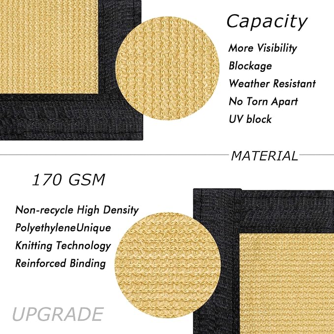 UPGRADE Privacy Fence Screen 4'x40' Sand Outdoor 90% Visibility Blockage 170 - Image 2