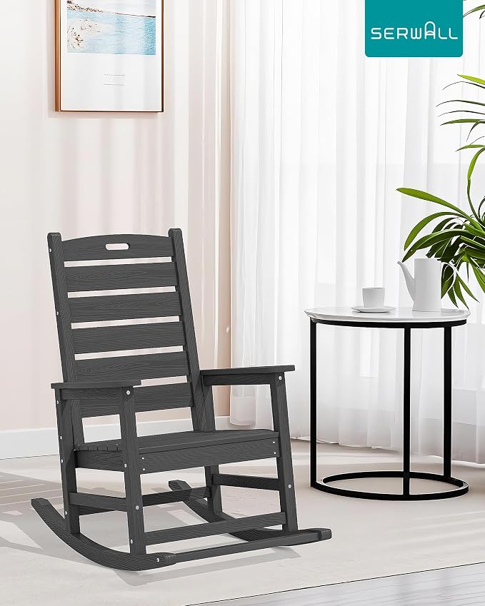 SERWALL Outdoor Rocking Chair Set of 2, Oversized Rocking Chair - Image 2