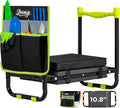 10.8” Wide Garden Kneeler and Seat, Heavy Duty Foldable Garden Stool | Included Thickened Kneeling Pad, Portable Gardening Bench Chair for Seniors & Parents with Tool Belt Pouch