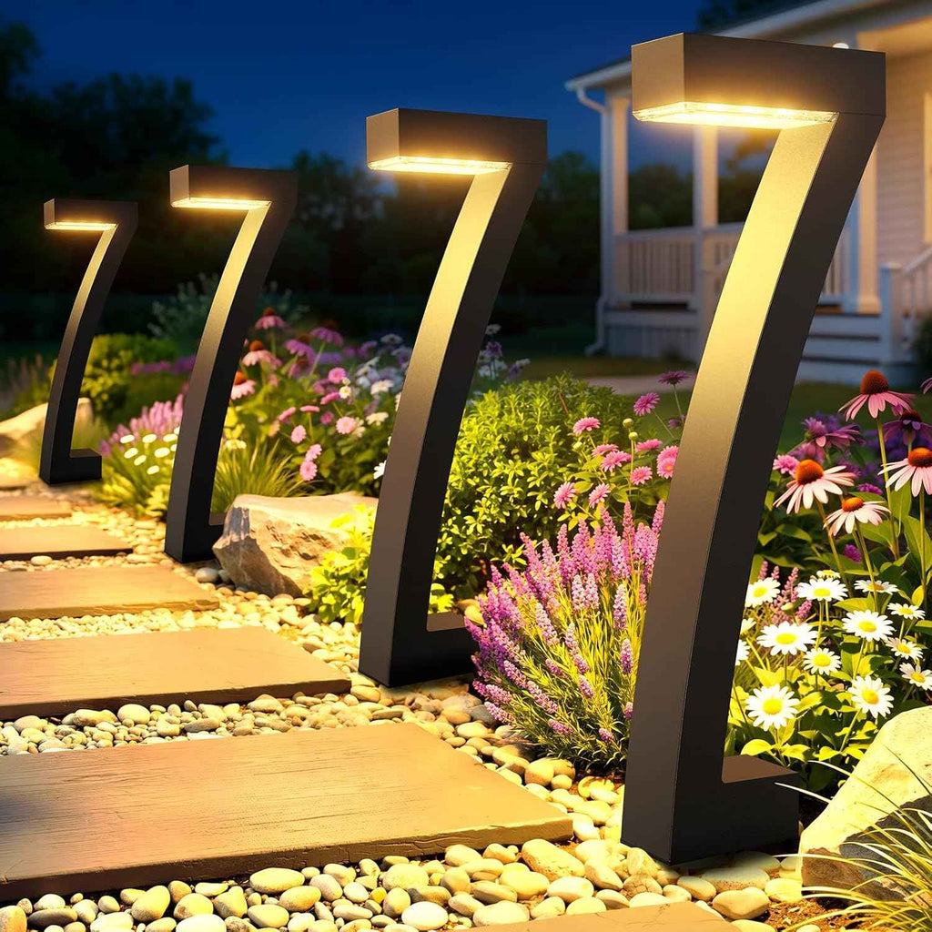 BUCASA Solar Lights Outdoor Pathway Lights, 6 Pack Upgraded Bright LED Outdoor Solar Light for Outside, IP65 Waterproof Solar Garden Light for Yard, Driveway, Walkway, Landscape, Patio Decor
