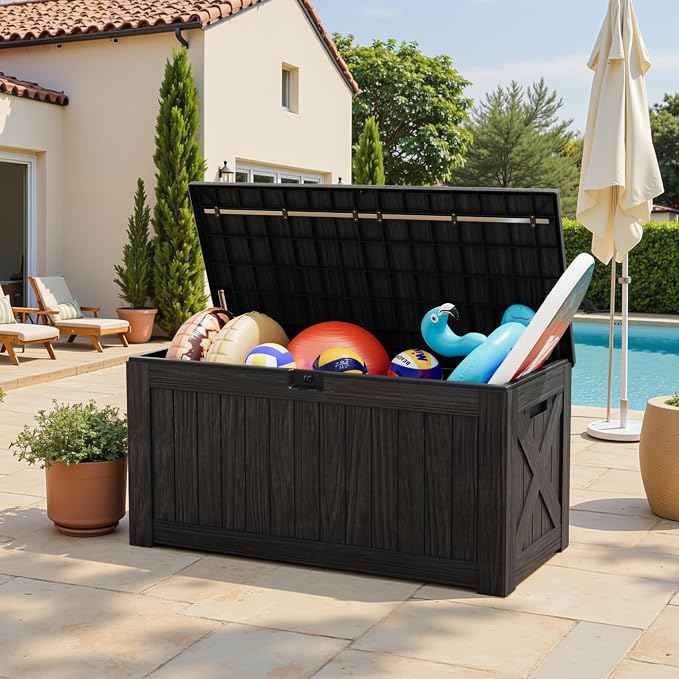Greesum Outdoor Storage Box 120 Gallon Storage Bin