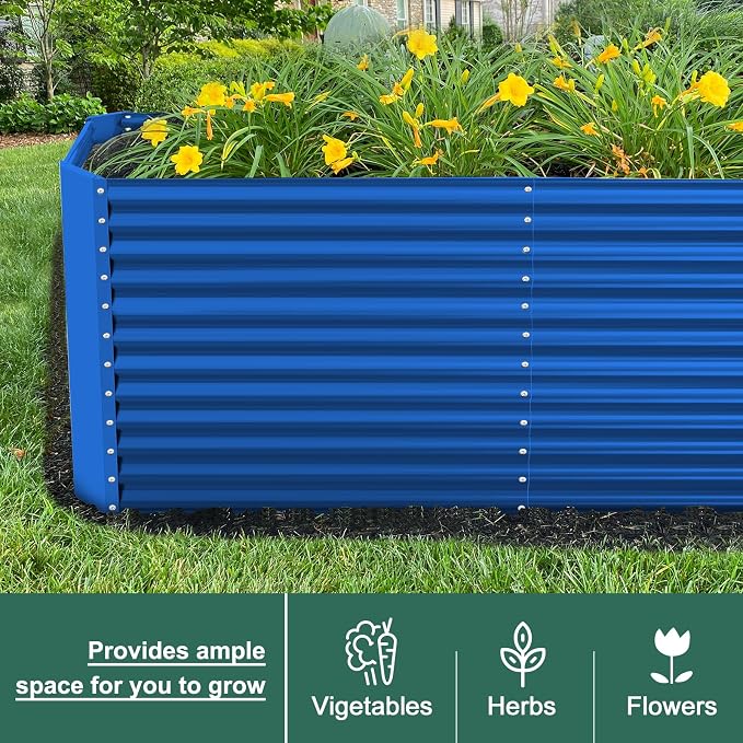 Land Guard 8x4x3ft Rectangular Galvanized Raised Garden Beds, Large-Capacity - Image 7