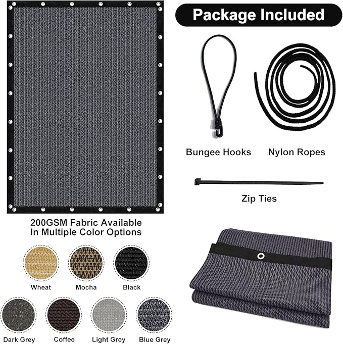 Artpuch 90% Sun Shade Cloth, 6 x 10 FT Pergola Shade Cover Canopy - Image 7