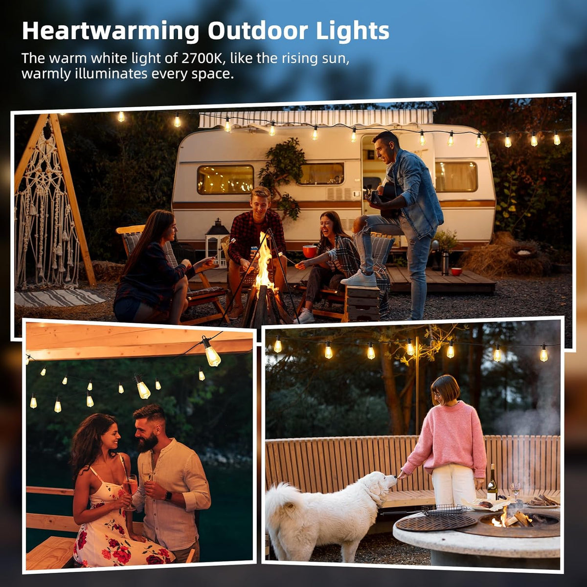 ST38 LED Outdoor String Lights, 240FT Waterproof IP65 Hanging Patio Lights | 120+4 Shatterproof ST38 Bulbs, Waterproof IP65, 2700K Warm White, Dimmable, Perfect for Patio Backyard Gazebo Bistro Garden