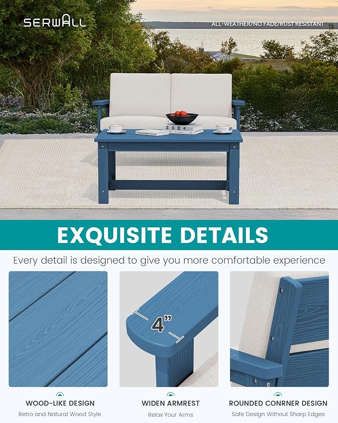 SERWALL HDPE Outdoor Patio Loveseat - Image 4