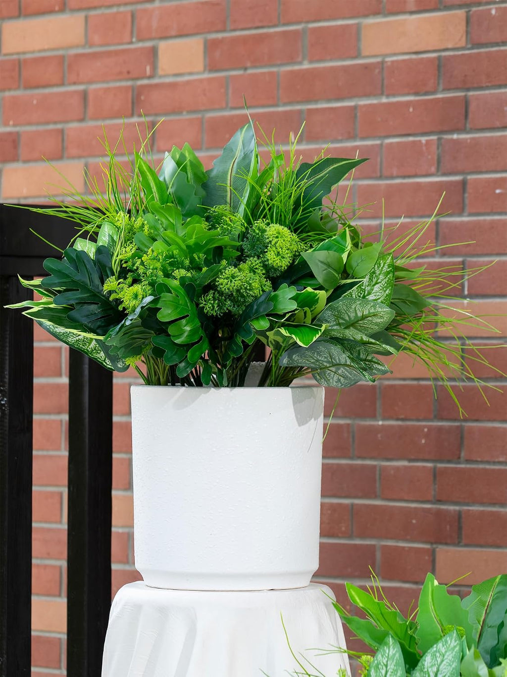 18PCS Artificial Plants Outdoor, Faux Flower Greenery Stems for Outside | UV Resistant Faux Outdoor plants, Fake Shrubs Plants for Patio Garden, Front Porch, Window Box, Spring Summer Home Decor