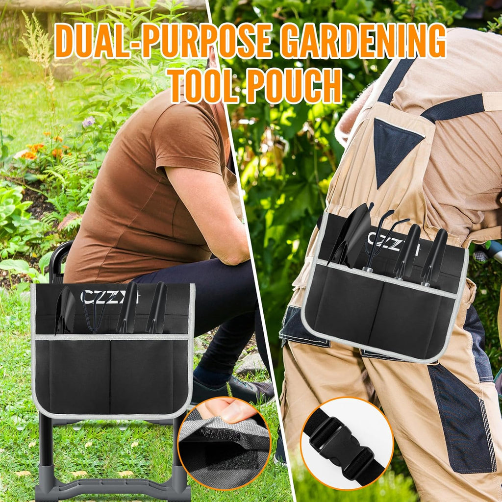 CZZXI Garden Kneeler and Seat, Wider and Thicker Kneeling Pad | Heavy Duty Gardening Stool with Gardening Tool Pouch and Bag, Garden Bench/Chair Gifts for Women, Seniors