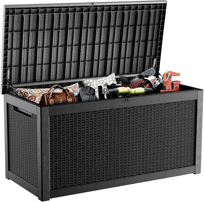 320 Gallon Resin Deck Box, Lockable Weatherproof Outdoor Storage Box by OutdoorLivingPerfected