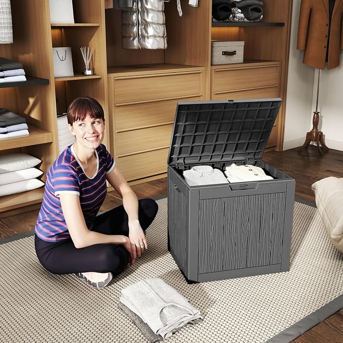 30 Gallon Waterproof Outdoor Storage Box, Resin Deck Box, Lockable Outside - Image 8