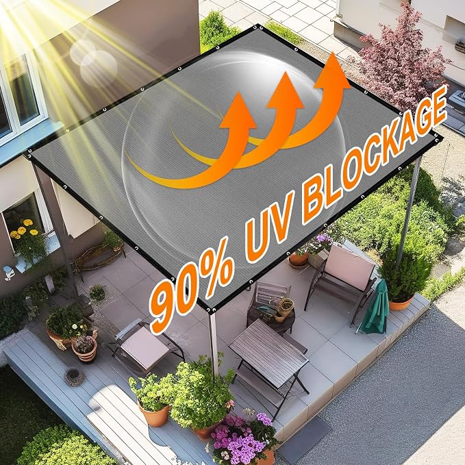 Artpuch 90% Sun Shade Cloth, 10 x 12 FT Pergola Shade Cover Canopy - Image 3