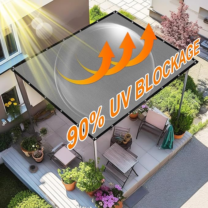 Artpuch 90% Sun Shade Cloth, 8 x 10 FT Pergola Shade Cover Canopy - Image 3