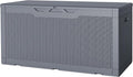 JUMMICO 100 Gallon Resin Deck Box, Waterproof Outdoor Storage Box by JUMMICO