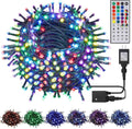 LJLNION 98.5ft Christmas Lights Color Changing with Remote, 300 LED RGB Fairy String Lights Halloween Decorative Lights, 8 Lighting Modes & Timer, Plug in Indoor Outdoor Xmas Wedding Party Decor