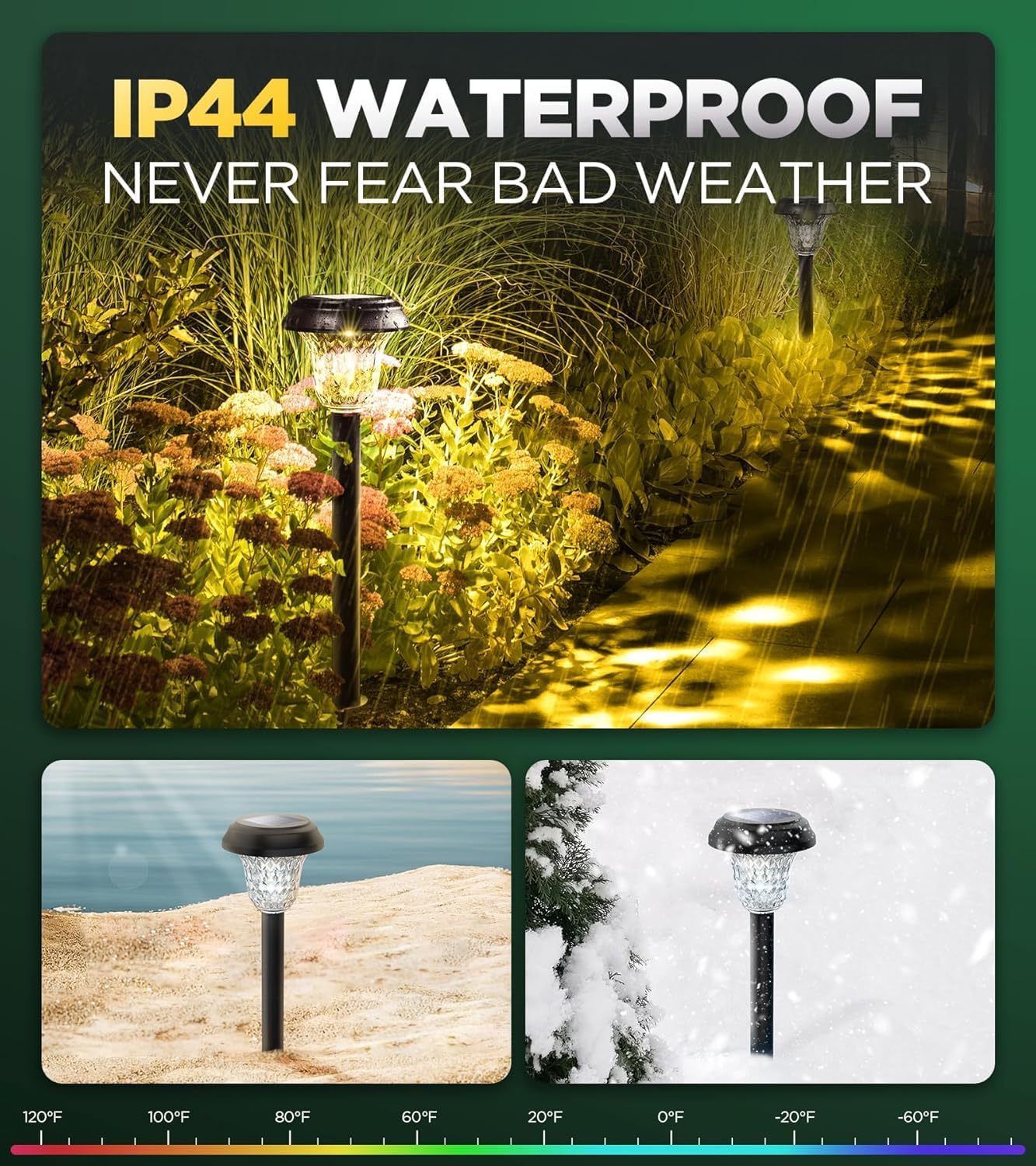 10 Pack Ultra Bright Solar Lights Outdoor Waterproof, from Dusk to Dawn Up to 12H Outdoor Solar Lights, Auto On/Off Solar Powered Garden Pathway Lights, Landscape Lighting Decorative for Yard, Patio