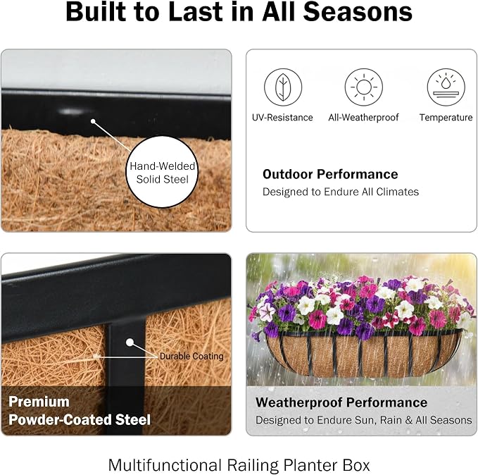 16“ Window Box Railing Planter - Image 5