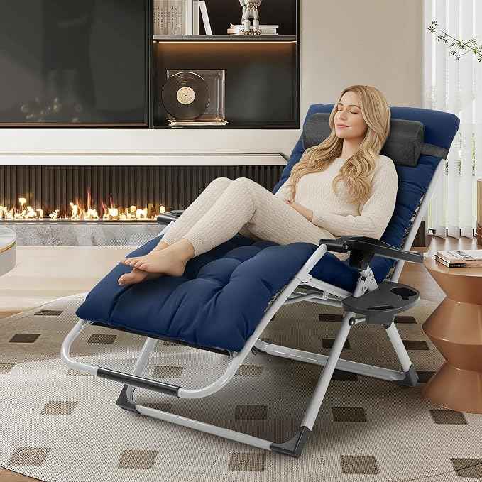 VINGLI 29" Padded Zero Gravity Chair, Lounge Chair