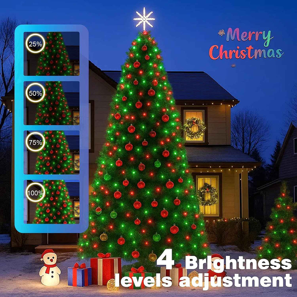 500LED Outdoor Christmas Lights, 164FT String Lights (Red & Green) | IP44 waterproof,8 Modes,Remote control 3 Timers & Memory Function, Ideal Indoor & Outdoor Christmas Tree Holiday Decorations