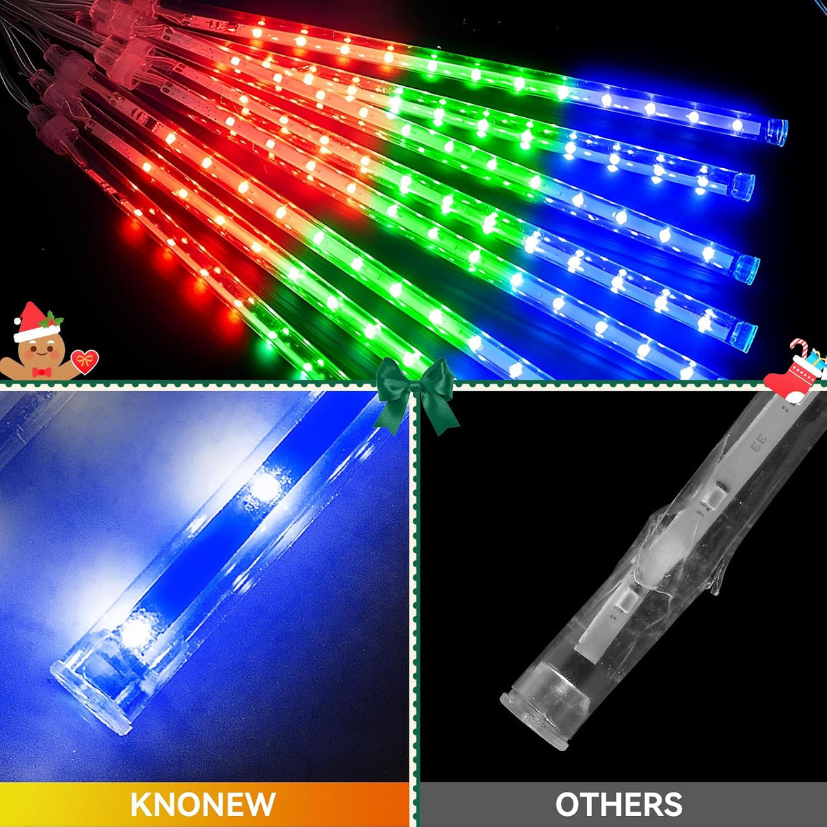 KNONEW 40 Tubes 1440 LED Meteor Shower Lights Christmas Lights Outdoor | 16 Inch Meteor Lights Waterproof Plug in Falling Rain Lights for House Xmas Tree Wedding Party Garden Yard Decorations