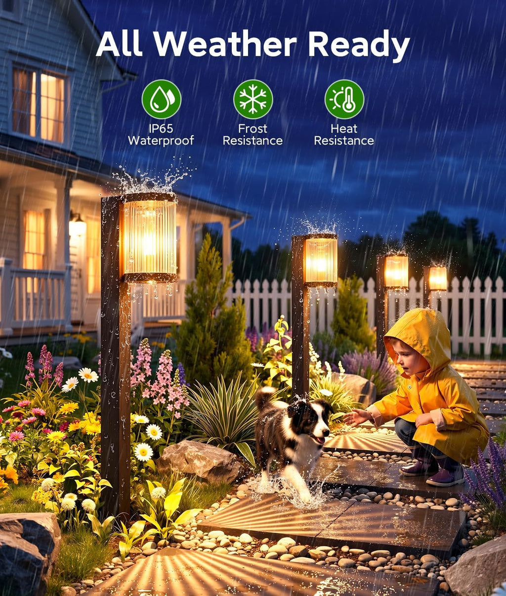 ELECLINK Solar Pathway Lights Outdoor, 2 Pack Upgraded Outdoor Solar Lights for Outside Super Bright Up to 15Hrs, IP65 Waterproof Solar Garden Lights for Sidewalk Driveway Decor Landscape Ligthting