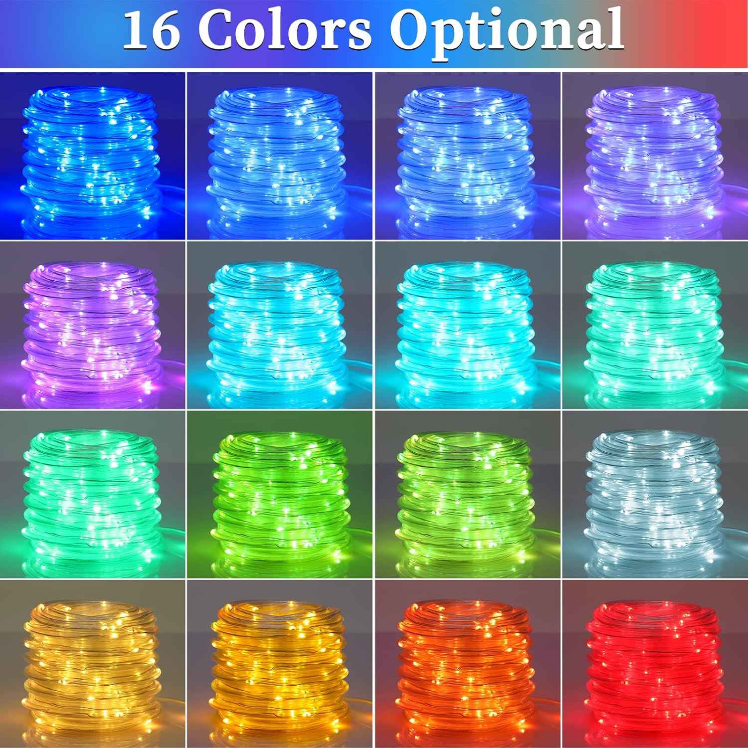 ANJAYLIA 40FT 120 LED Color Changing Rope Lights with Plug and Remote | Led Outdoor Waterproof Rope Light with 18 Color Option, 7 Modes, Timer, Memory, Remote for Bedroom, Deck, and Holiday Decor