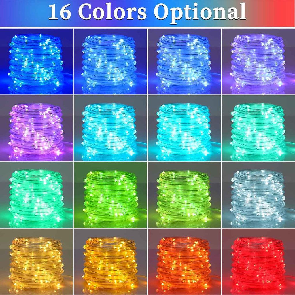 ANJAYLIA 66FT 200 LED Color Changing Rope Lights with Plug and Remote | Led Outdoor Waterproof Rope Light with Color Option, 7 Modes, Timer, Memory, Remote For Bedroom, Deck, and Holiday Decor