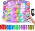 50FT Rope Lights for Outside,24 Colors Changing RGB LED Outdoor Rope Lights Waterproof with Plug & Remote,Red White and Blue Rope Lights for Camping Pool Bedroom Indoor Decor