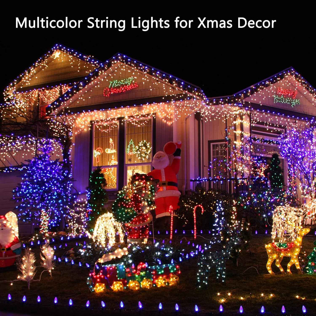 Toodour Solar Christmas Lights Outdoor, 2 Packs Solar String Lights | Total 144ft 400 LED with 8 Mode, Outdoor Christmas Light for Garden, Patio, Fence, Balcony, Xmas Tree Decor - Multicolor