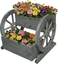 NestNature Wooden Wagon Planter Box, Raised Garden Bed, Decorative Garden by NestNature