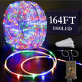 KNONEW 164FT 1000LED Rope Lights for Outside,Outdoor String Lights Waterproof 8 Modes Clear Tube Light for Indoor,Bedroom,Wedding,Garden,Patio,Christmas,Tree,Rv,Holiday Decoration(Multicolor) | 8 Modes,Timer,Memory Function Rope Lighting String Lights ...