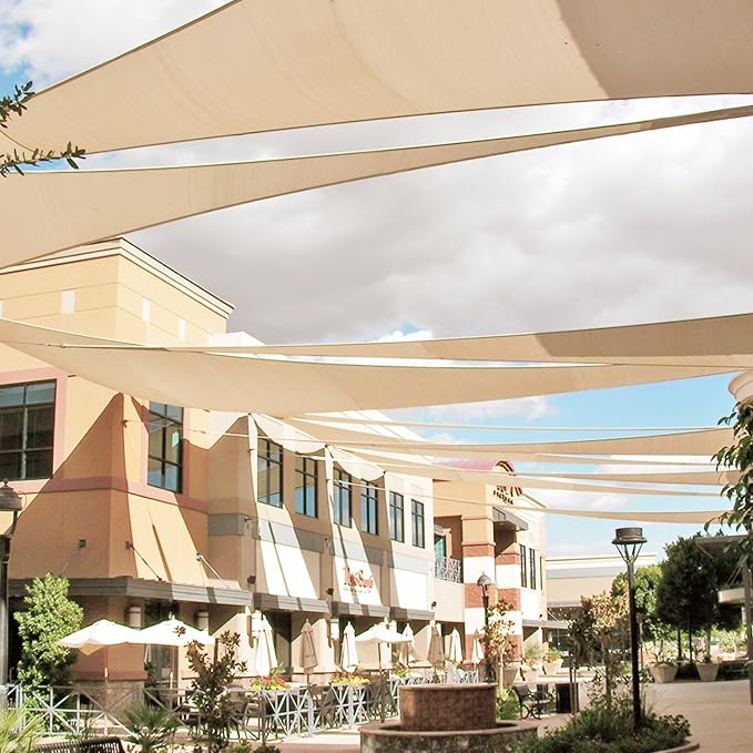 E&K Sunrise 25' x 25' x 25' Sun Shade Sail Triangle Canopy Shade Cover UV Block - Image 8