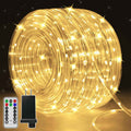 100ft LED Rope Lights Outdoor, 600 LED IP68 Waterproof String Lights with Plug & Remote, Rope Lights for Outside, Patio, Pool, Bedroom, Party, Indoor Decoration (Warm White)