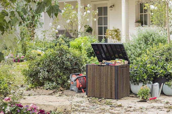 Keter Signature Everwood 30 Gallon Resin Deck Box - Image 4