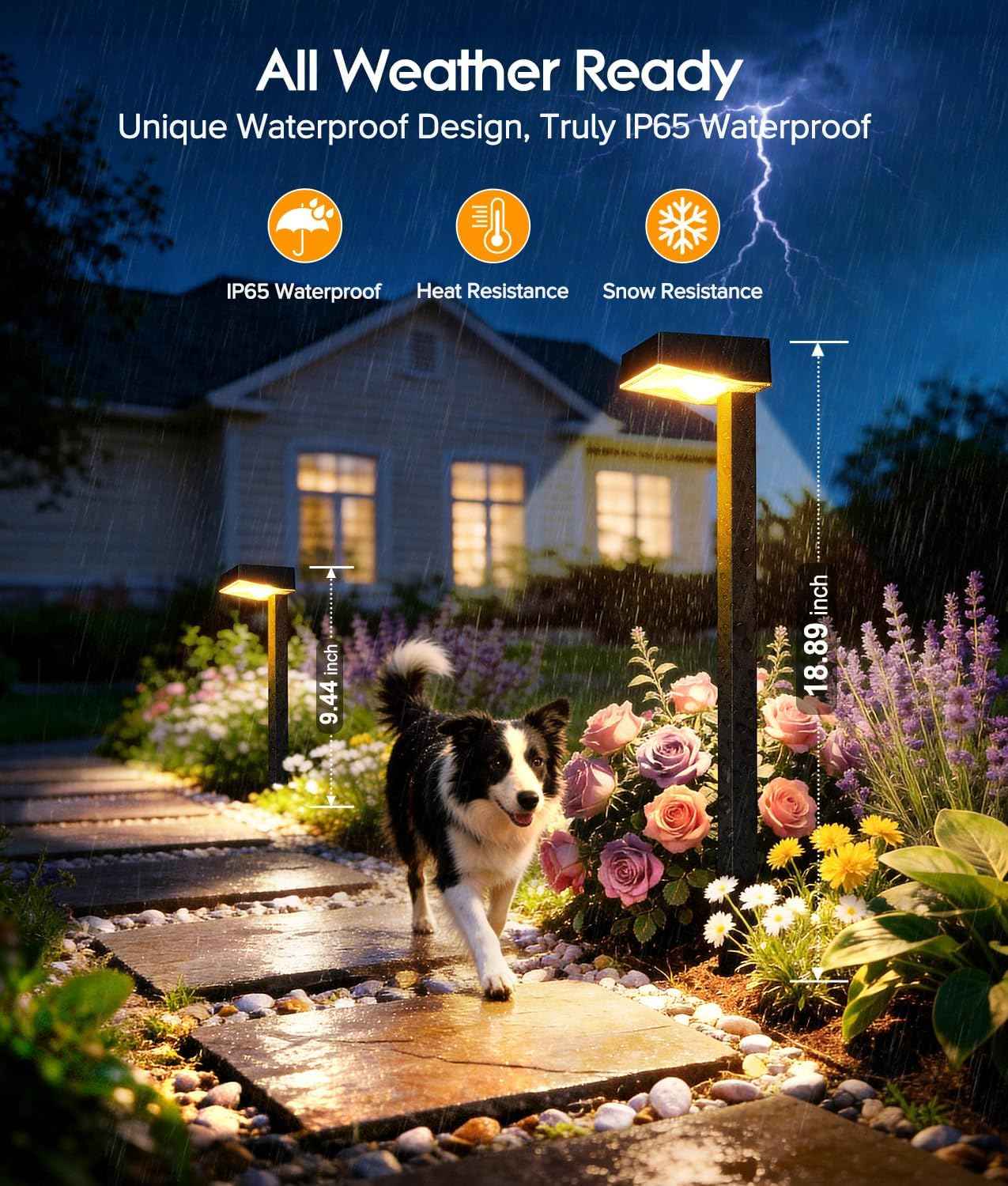 ELECLINK Solar Pathway Lights Outdoor, 8 Pack Garden Lights Solar Powered Path Lights with Focused Beam Lens, 2 Light Modes Waterproof Outdoor Solar Light for Yard Driveway Walkway Landscape