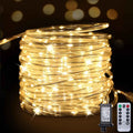 33FT 100LEDs Connectable Rope Lights Plug in,Warm White | Rope Lights for Outside,Waterproof 8 Modes Remote Tube Light for Indoor Outdoor Christmas Wedding Birthday Patio Porch Garden