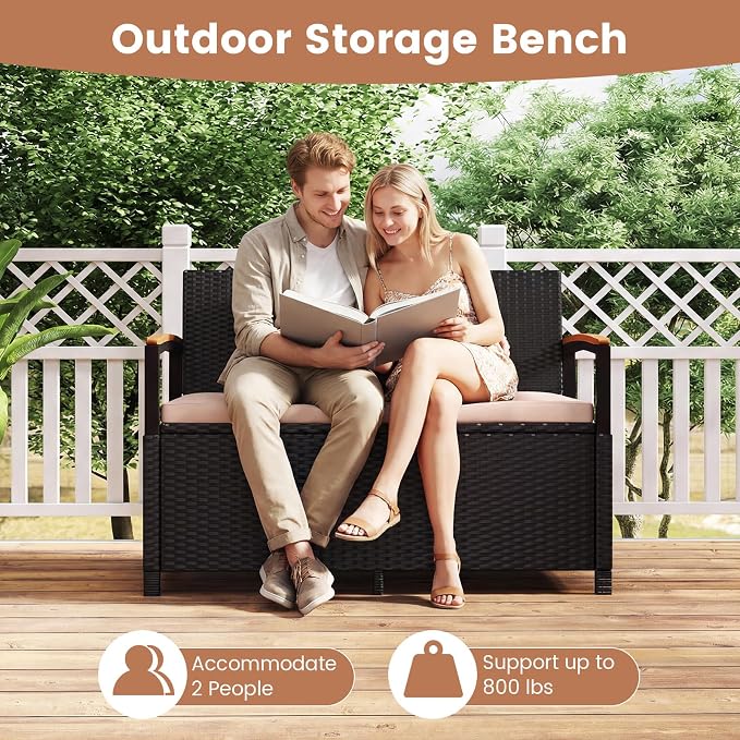 Tangkula 46 Gallon Outdoor Bench - Image 8