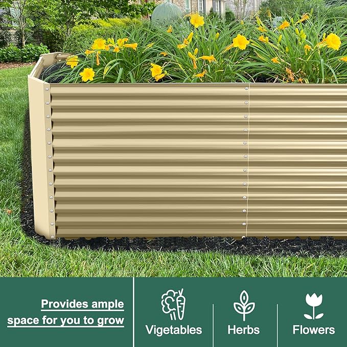 Land Guard 6x3x3ft Rectangular Galvanized Raised Garden Beds, Large-Capacity - Image 6