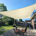 SUNLAX Sun Shade Sail 10' x 10' Butter Cream Rectangle Canopy Sail Shade Cover by SUNLAX
