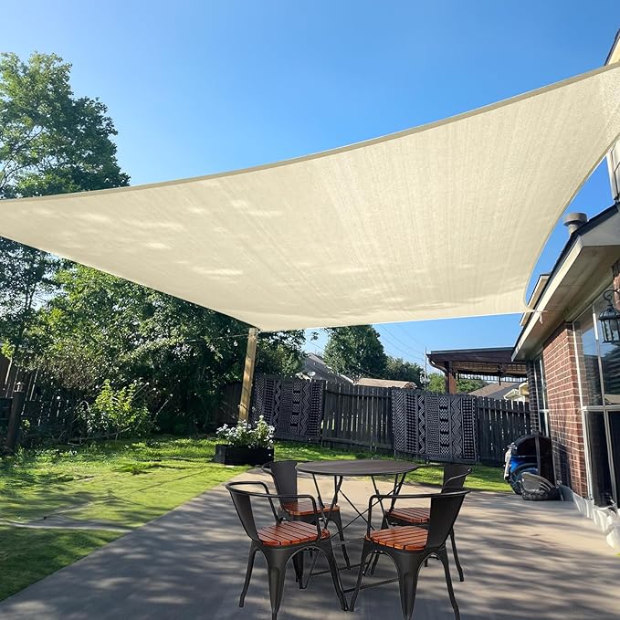 SUNLAX Sun Shade Sail 6' x 18' Butter Cream Rectangle Canopy Sail Shade Cover by SUNLAX