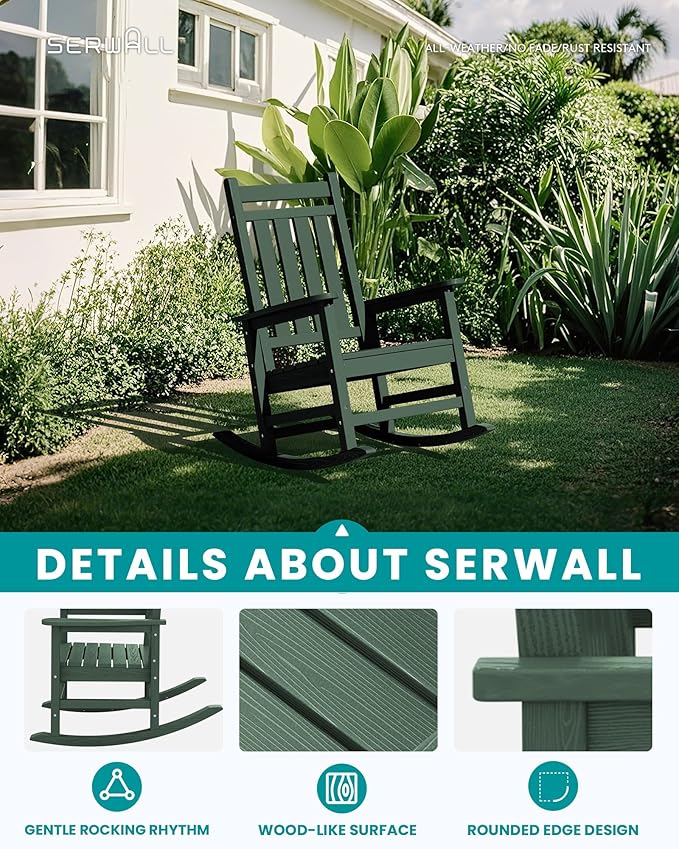 SEWALL HDPE Rocking Chair, Oversized Outdoor Rocking Chair - Image 4